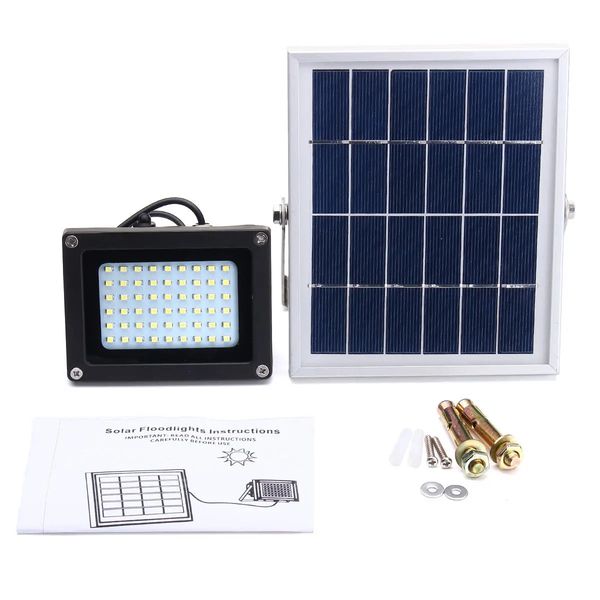 Luz Solar LED de 54 con soporte para exteriores, Sensor impermeable, jardín, patio, camino, seguridad, lámpara de punto de inundación, linterna del anochecer al amanecer