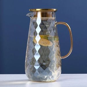 54 oz bocal en verre avec couvercle de thé glacé peut bouillonner les boissons froides lait de café et de jus de jus 240428