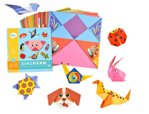 54 Pages Montessori jouets bricolage enfants artisanat jouet 3D dessin animé Animal Origami artisanat papier Art apprentissage jouets éducatifs pour les enfants