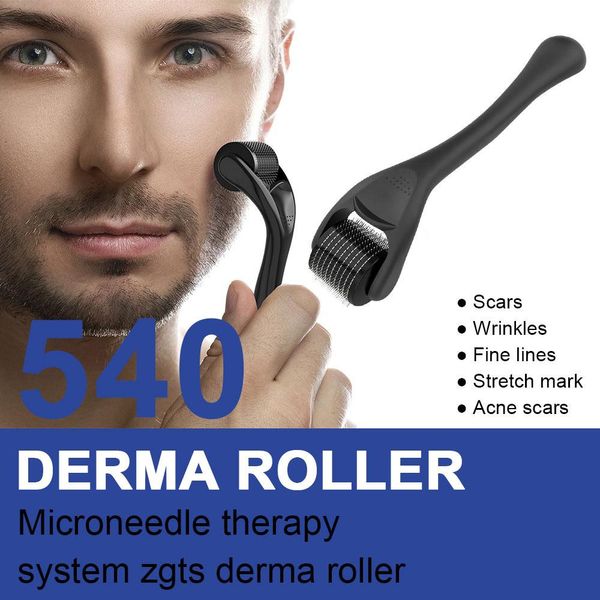 Derma Roller 540 Aiguilles Microneedle Roller Thérapie médicale Outil de soins de la peau élimination des rides rouleaux à aiguilles en acier inoxydable instrument de beauté
