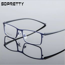 5417135 Business Mens Square Steel Plaque de plaques Cadre en métal Eaplasse pour Myopia Hyperopia Prescription Glass Frames F9872 240410