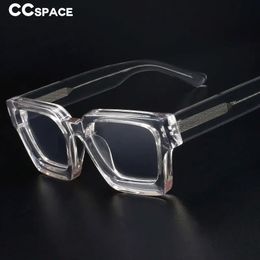 54290 Brillen met acetaatmontuur van topkwaliteit Vintage Vierkant Brand Design Brillen CCspace De Grau 240313