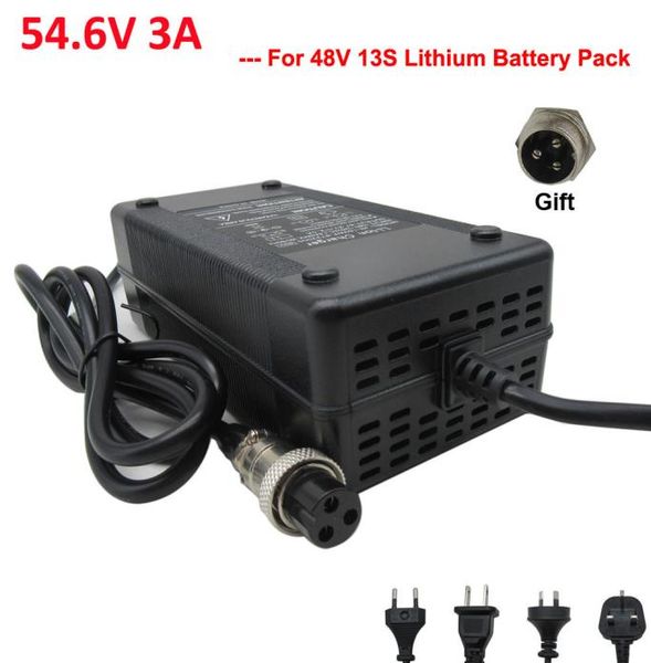 Chargeur de batterie au Lithium pour vélo électrique 546V 3a, connecteur femelle GX16 à 3 broches pour Scooter Li-ion 48V XLR à 3 prises Charger8571167