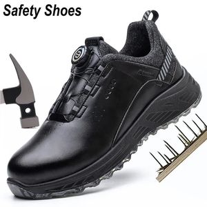 547 Beschermende lekkaste Rotary Safety Buckle Amawei Leather Anti-Smash Steel Teen Shoes Work Boots Men Women 231018 891