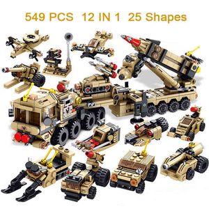 549 stks Airodefense Raket Mini Bouwstenen Militaire Leger Jongen Kinderen Speelgoed Truck Kids Bricks Mini Figuur Educatief Speelgoed Y220214