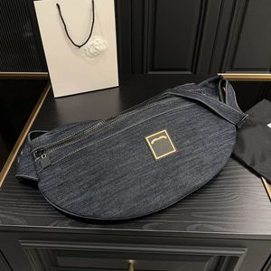 54CM grande capacité mode toile sacs femmes taille sac bandoulière en plein air voyage sac à bandoulière Denim fourre-tout imprimé Alphabet luxe Vanity Case sac à main Pochette