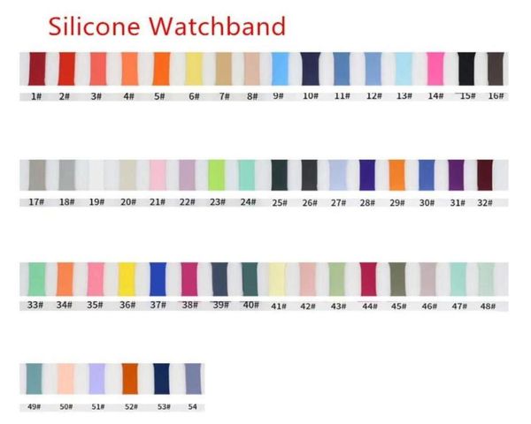 54Colors Watch Bands Silicone Strap Watch Band pour le bracelet Apple Watch9600064