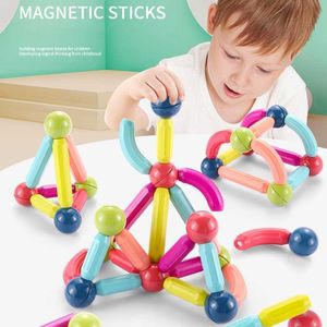 54DF 3D-magneet Bouwstenen, DIY Educatief Bouw Stick Speelgoed, Geometrie Magnetische blokken voor peuters en kinderen Q0723