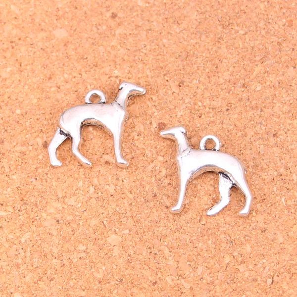 54 pièces breloques chien grayhoud Antique argent plaqué pendentifs faisant bricolage à la main tibétain argent bijoux 20*20mm