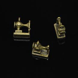 54pcs encantos de aleación de zinc amuletos de la máquina de coser chapado en bronce antiguo para joyas que hacen colgantes hechos a mano de bricolaje 15*12 mm