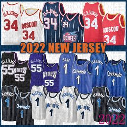 55 34 Penny Hardaway basketbalshirt Tracy McGrady Jonathan Isaac 1 Jason Williams Hakeem Olajuwon Sacramentos King Houstons Rocket Orlandos Magics Blauw rood