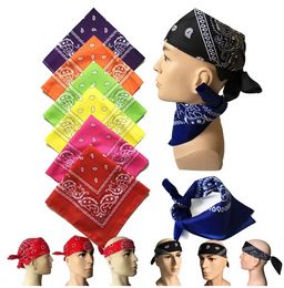 55*55cm Bandanna Paisley Print Bakkerchief Magic sjaal Rij hoofdband vierkante tulband Outdoor wandelgezicht Magic sjaal C471