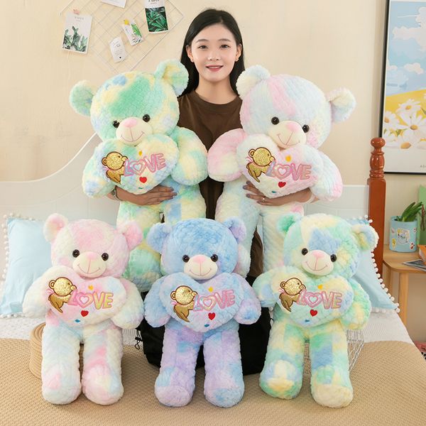 55-70 cm nuevo color muñeco de oso de peluche juguete de peluche amantes coloridos oso de peluche grande muñeca de tela regalo del día de San Valentín Transporte marítimo gratuito