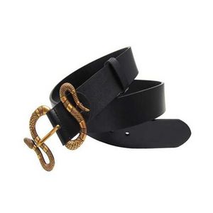55% Cinturón Diseñador Nueva moda retro hebilla de cabeza de serpiente cuero versátil tendencia casual pantalones de hombre cinturón