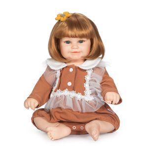 55 cm en silicone complet Reborn Baby Dolls Toddler Real Soft Touch Bebe Reborn Doll Tyt Toy for Kids Playmate de Noël cadeau