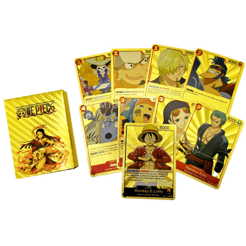 55 engelska guldfolie kort nautiska kung folie kort japansk manga perifera samlarkort