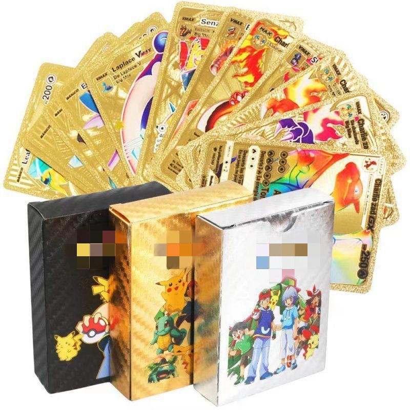 55 Gold Foil Game Cards для Hot Game Collection Pvc Pvc Board Game Chess и Fun Card Game