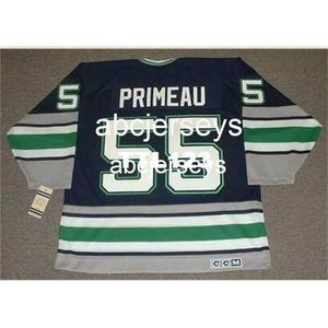 # 55 KEITH PRIMEAU Hartford Whalers 1990's CCM Vintage Hockey Jersey Stitch n'importe quel numéro de nom