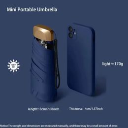 55% de réduction sur Mini Sun Umbrella Small Pocket Pocker Rain Umbrella Vinyle Pliant UV Ultraviolet Protection Sun Sun Shade Pocket Parasol Capsule