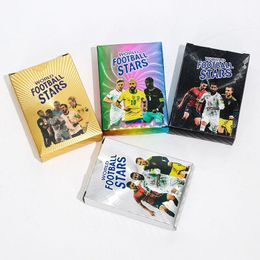 55 tarjetas de colección de estrellas de cartas de hoja de oro de fútbol de la Copa del Mundo
