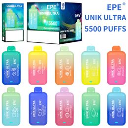 5500 bouffées d'origine EPE Unik stylo vape ultra jetable 30 saveurs 14 ml dosettes 550 mAh batterie rechargeable stylo vape