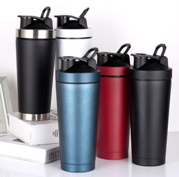 550 ml 750 ml Sport Eiwit Shaker Fles Roestvrijstalen Dubbele Muur Gym Gym Vacuüm Geïsoleerde Metalen Fitness Waterfles