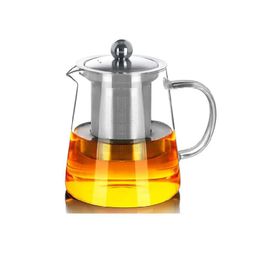 550 ml wissen hittebestendige glazen thee pot ketel met infuser filter thee jar thuiskantoor thee