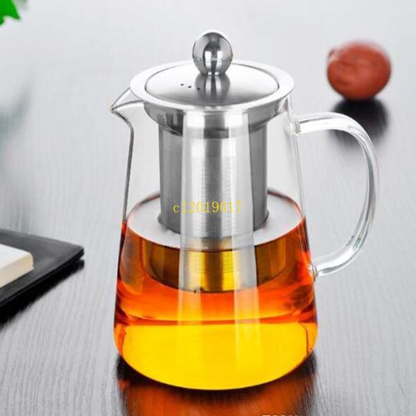 Théière en verre transparent de 550ml, résistante à la chaleur, bouilloire avec filtre infuseur, Pot à thé, outils pour le thé et le café, pour la maison et le bureau, livraison gratuite