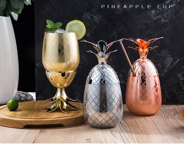 Gobelet à ananas de 550ml, finition en verre à Cocktail artisanal, tasse à Cocktail, tasses à Shot d'ananas, accessoires de Bar de styliste moderne du milieu du siècle