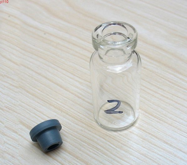 Bouteille en verre transparent de 2ML avec capuchon rabattable, Mini flacons de 2cc, petit récipient, vente en gros, 550 pièces/lot