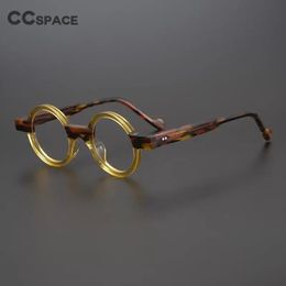 55104 Vintage rond acétate lunettes cadre hommes myopie Prescription lunettes optiques Steampunk lunettes 240313