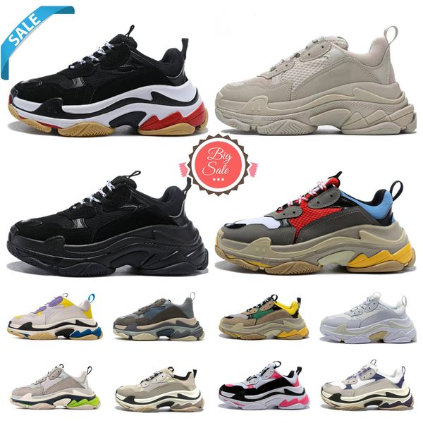 2024 Diseñadores zapatos casuales Crystal Bottom 17W Femenina de la plataforma para hombres Marca de zapatillas Paris Sports Sports Triple S Black Blanco rojo azul de lujo de lujo al aire libre