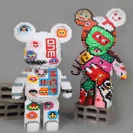 5532PCS Creative One Piece Bear Building Block Cartoon Evil Spirits Model Assembled Magic Bricks Toy For Kids Birthday Gift G220524
