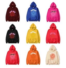 555 Sudadera con capucha deportiva Hip Hop Diseñador Mujer Jersey Rosa Rojo Sp5der Young Thug Sudaderas con capucha Amante Bordado Web Sudadera Joggers PantEDMI EDMI