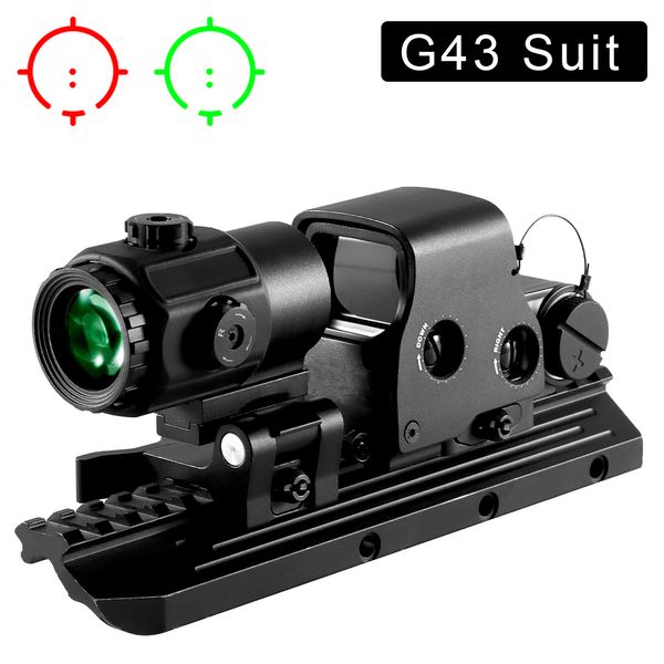 558 Holographic Red Dot Sight 558 G43 G33X Sight Magnifier Collimator Sights Reflex avec 20mm Holographic Scope Rouge / Vert Illuminé