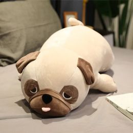 55 cm-90 cm grande taille mignon Animal Kawaii carlin chien jouets en peluche sommeil oreiller enfants cadeau d'anniversaire enfant fille noël saint valentin 240119