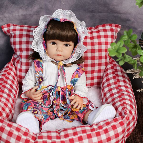55 cm tous les pantalons de sangle de fleur en silicone Raborn Baby Doll Bebe Reborn Toys Birthday Gifts for Child