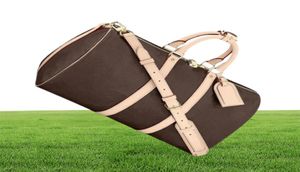 55 cm en cuir véritable 50 cm sac de voyage DUFFLE attrayant fourre-tout épaule bandoulière valises Men039s Duffel extérieur Packs sacs Stu3984000