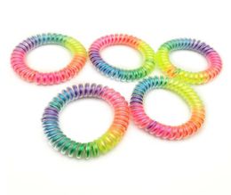 55 cm Rainbow Rainbow Téléphone Cordon Poneys élastiques Soft Flexible Plastic Spiral Coil Bands Girls Hair Accessoires Rubber 9637018
