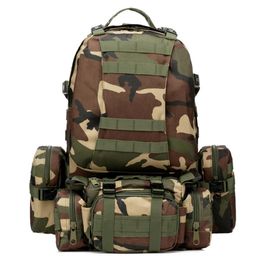 55L Outdoor Sport 3D Molle 600D Militair Nylon Wearproof Tactical Backpack Camping Wandelwandelzak Bergbakken Bag 275T