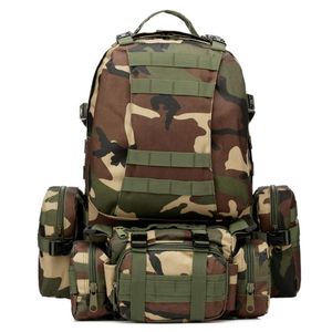 55L Outdoor Sport 3D Molle 600D Militair Nylon Wearproof Tactical Backpack Camping Wandelwortel Mountaineering klimbag2753