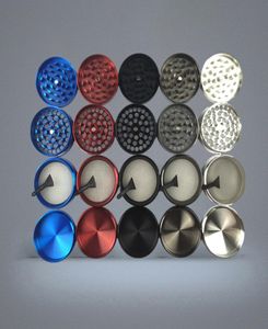 55 mm 4 pièces Herb Grinder Metal CNC dents Étui à fumer argent noir gris foncé bleu rouge tabac