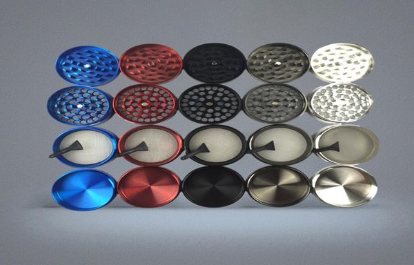 55 mm 4 pièces Herb Grinder Metal CNC dents Étui à fumer en argent noir gris foncé bleu rouge tabac de tabac pour les tuyaux d'eau7408022