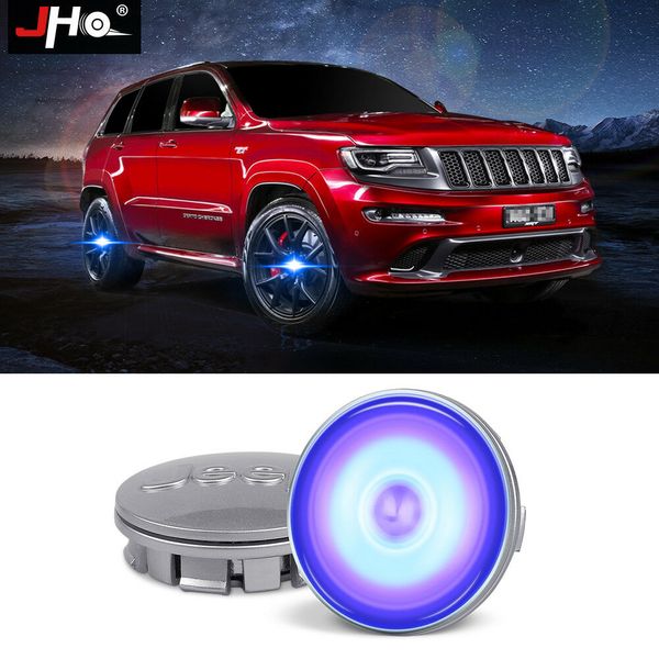 Couvercle de moyeu de capuchons de centre de roue de lumière LED de 55mm/62mm pour Jeep Grand Cherokee 2014-17