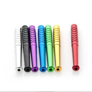 55mm 78mm Baseball One Hitter Pipe Métal Snuff Paille Sniffer Fumer Accessoires Outils Snorter Tube Nasal Snuffer Pour Narguilés Bongs LL