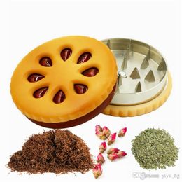 55mm Biscuit Metalen Rook Grinder Zinklegering 2 Layer Tabak Crusher Gedroogde Bloemen Grinder Grappige Gift Cookie Vorm grinder