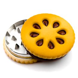 55mm Cookie Vorm Biscuit Metalen Grinder Tabak Crusher Gedroogde Bloemen Kruiden Thuis Grappig Cadeau voor Mannen