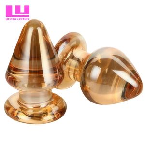 55mm Grand Cristal Butt Plug Vagin Boule Gros Verre Anal Gode Perle Faux Pénis Adulte MasturbateSex Jouets pour Femmes Hommes Gay 240105