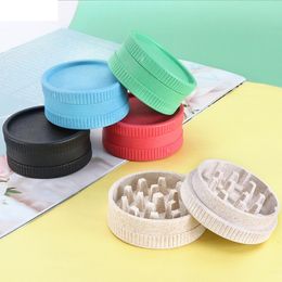 55mm Plastic Afbreekbare Tabak Grinder Dubbellaags Kleurrijke Droge Kruid Chroom Crusher Sigaretten Slijpen Miller Kruiden Slijpmachines