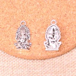 55 pièces breloques Ganesha éléphant bouddha 26*14mm fabrication Antique pendentif ajustement, argent tibétain Vintage, bijoux faits à la main bricolage